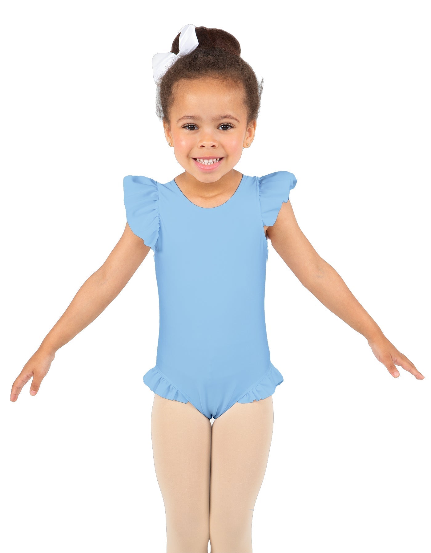 Solid Lycra Tank with Gather Sleeve and Legs Leotard