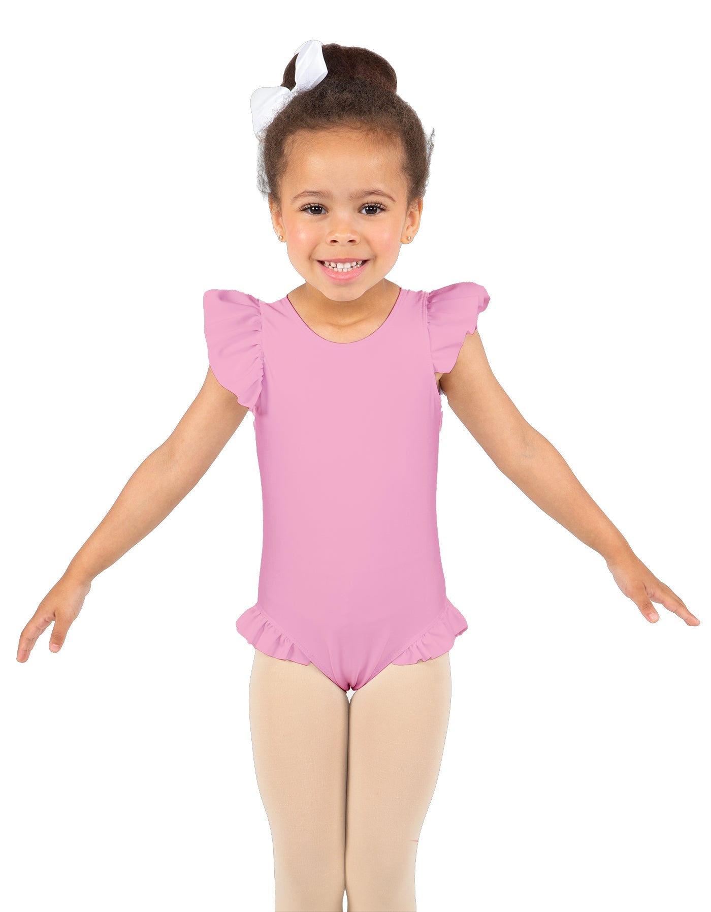 Solid Lycra Tank with Gather Sleeve and Legs Leotard