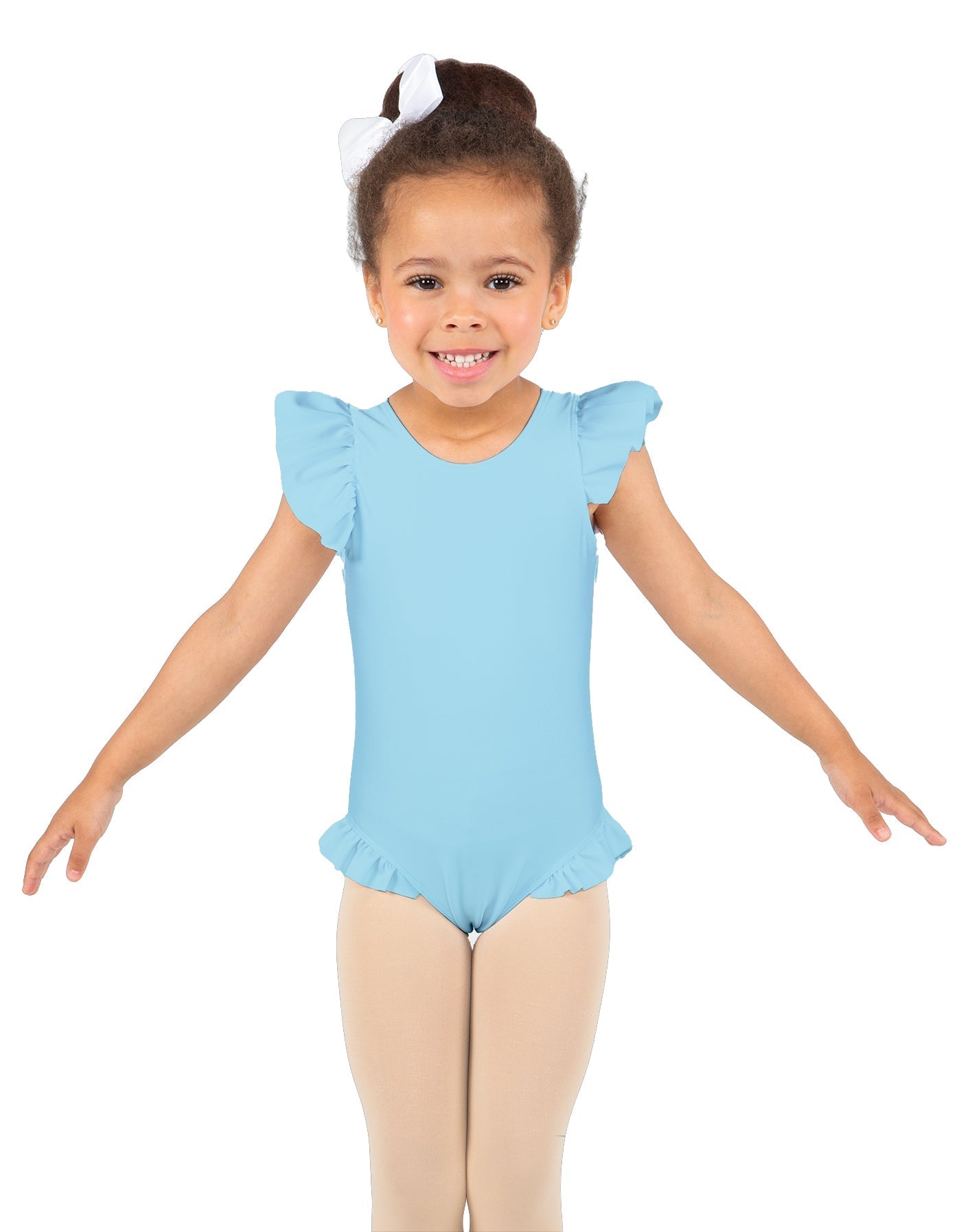 Solid Lycra Tank with Gather Sleeve and Legs Leotard