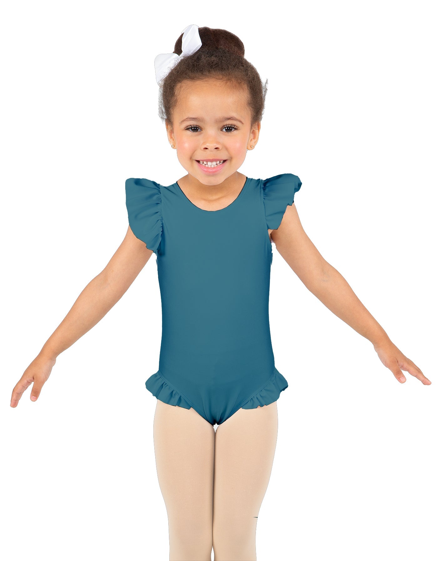 Solid Lycra Tank with Gather Sleeve and Legs Leotard