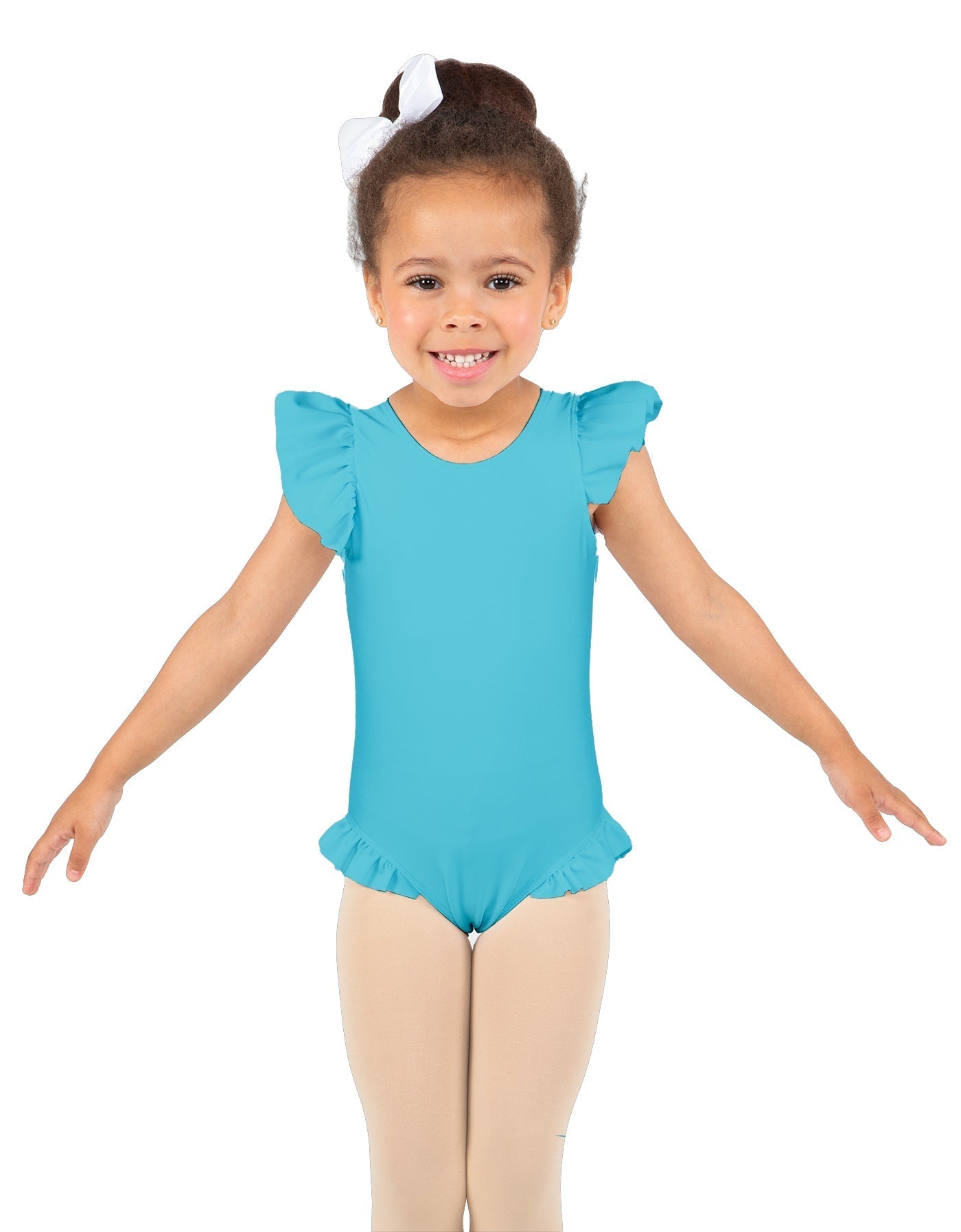 Solid Lycra Tank with Gather Sleeve and Legs Leotard