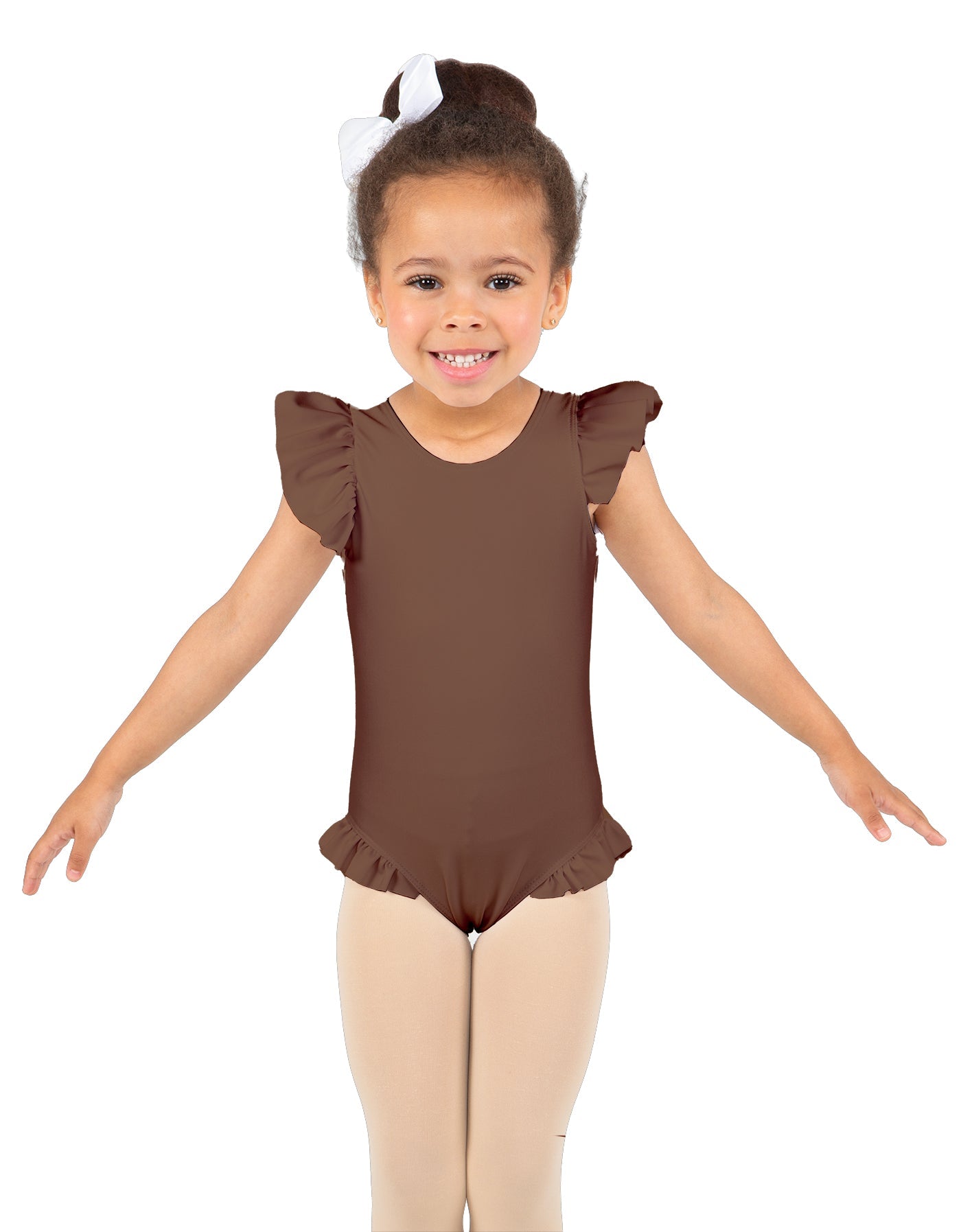 Solid Lycra Tank with Gather Sleeve and Legs Leotard