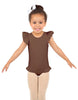Solid Lycra Tank with Gather Sleeve and Legs Leotard