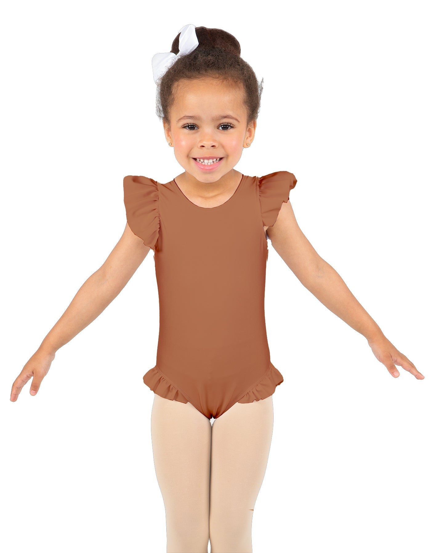 Solid Lycra Tank with Gather Sleeve and Legs Leotard