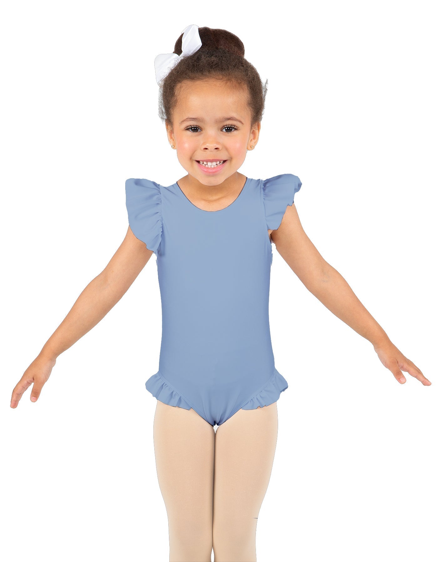 Solid Lycra Tank with Gather Sleeve and Legs Leotard