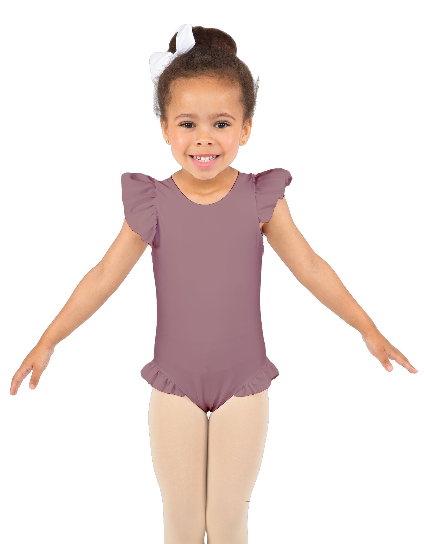 Solid Lycra Tank with Gather Sleeve and Legs Leotard