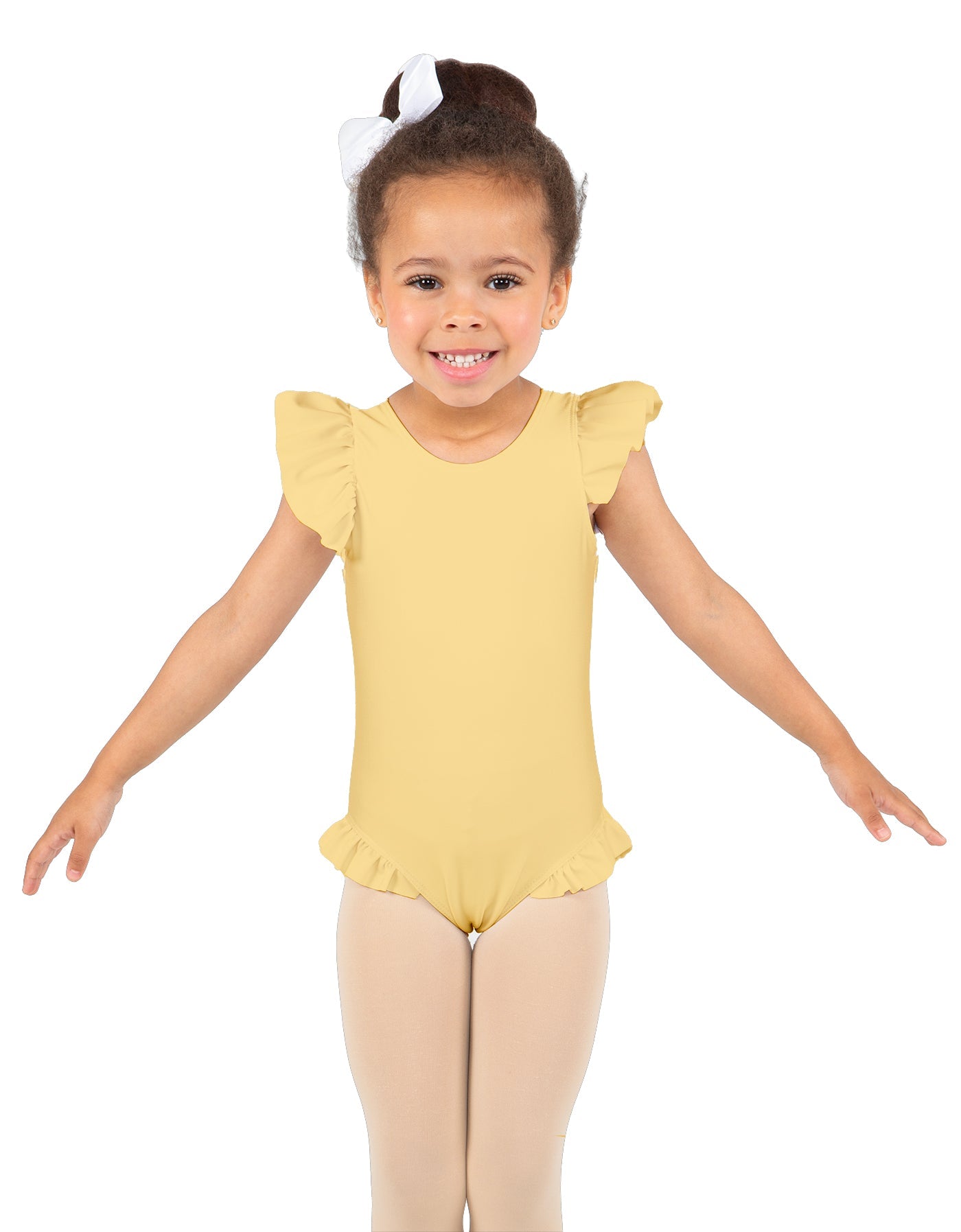 Solid Lycra Tank with Gather Sleeve and Legs Leotard