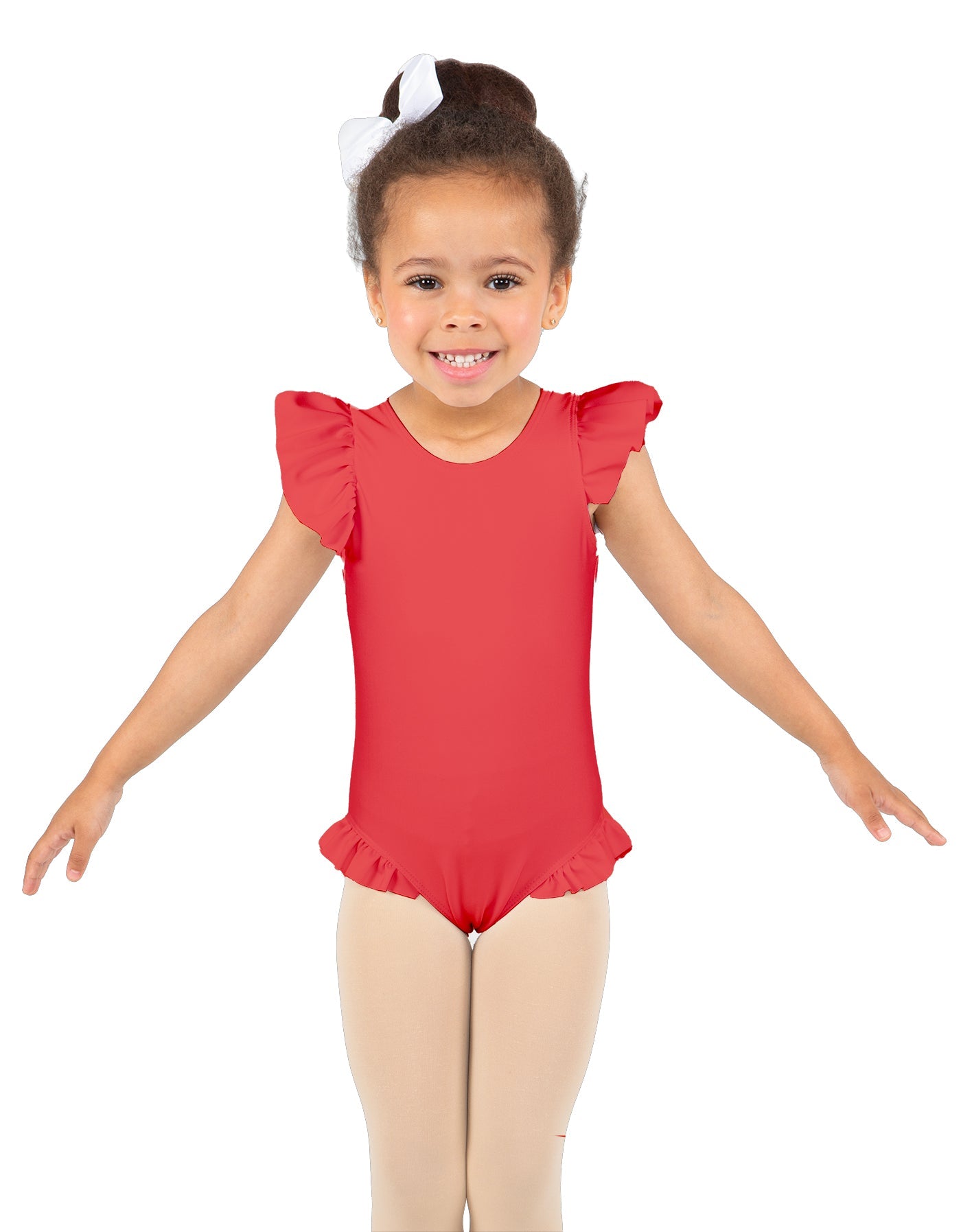 Solid Lycra Tank with Gather Sleeve and Legs Leotard
