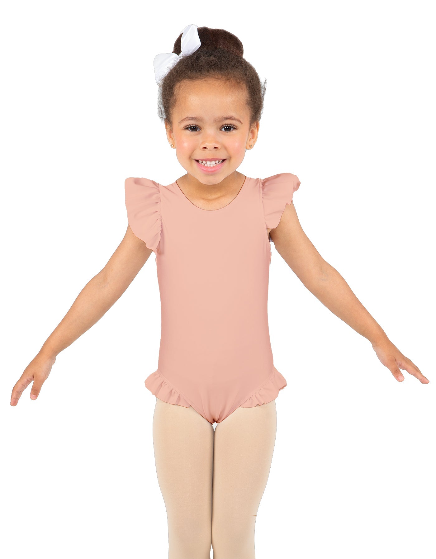 Solid Lycra Tank with Gather Sleeve and Legs Leotard