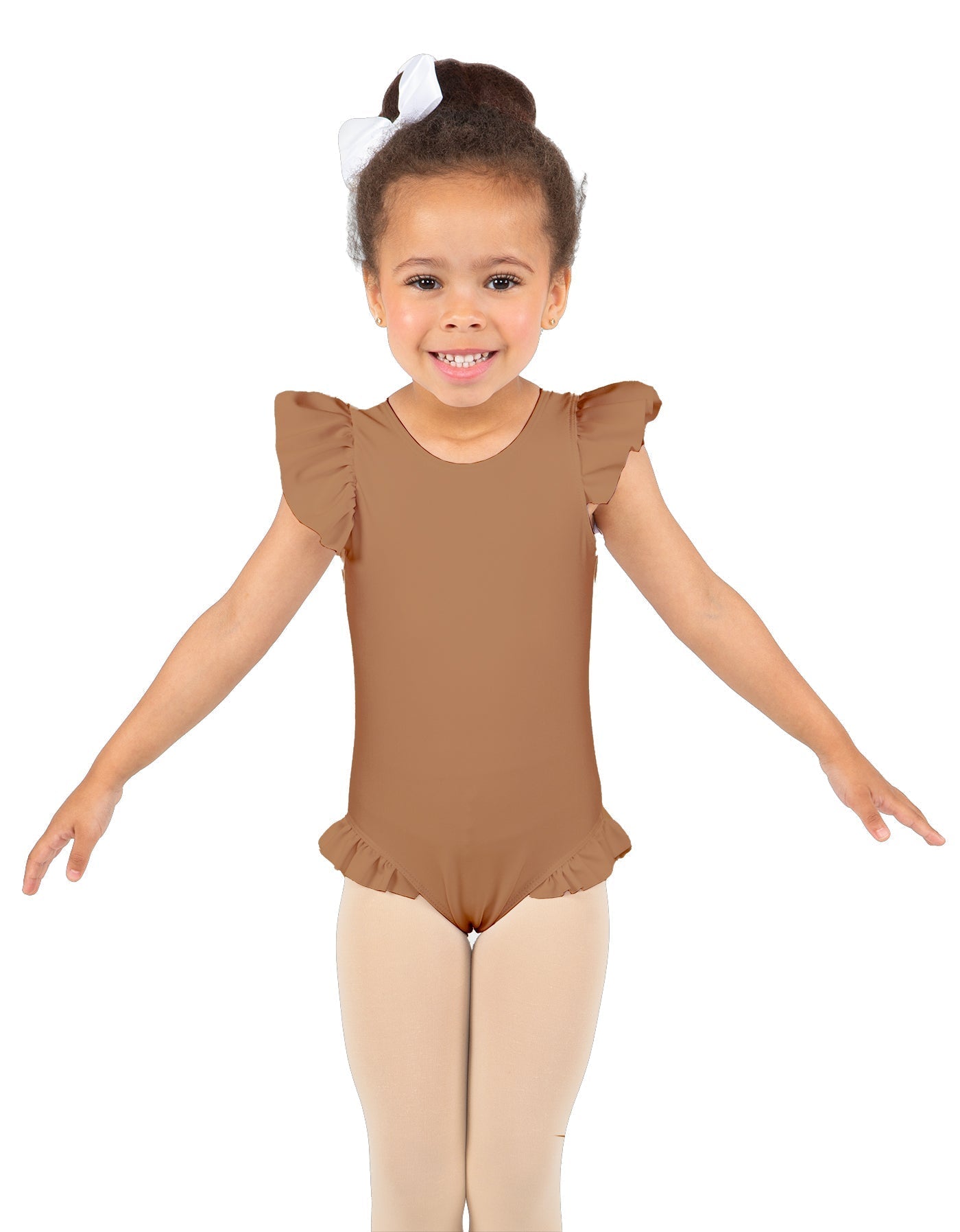 Solid Lycra Tank with Gather Sleeve and Legs Leotard
