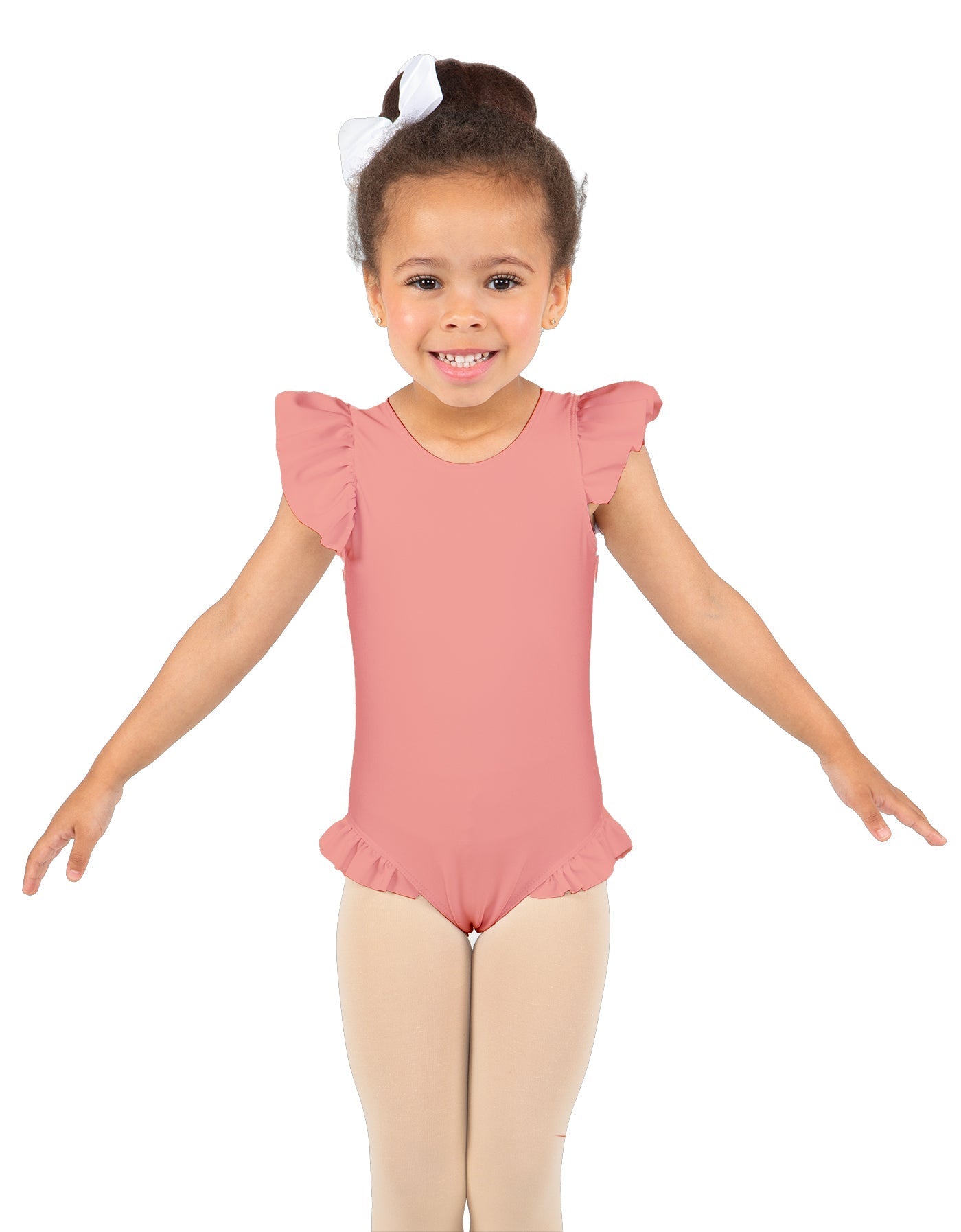 Solid Lycra Tank with Gather Sleeve and Legs Leotard