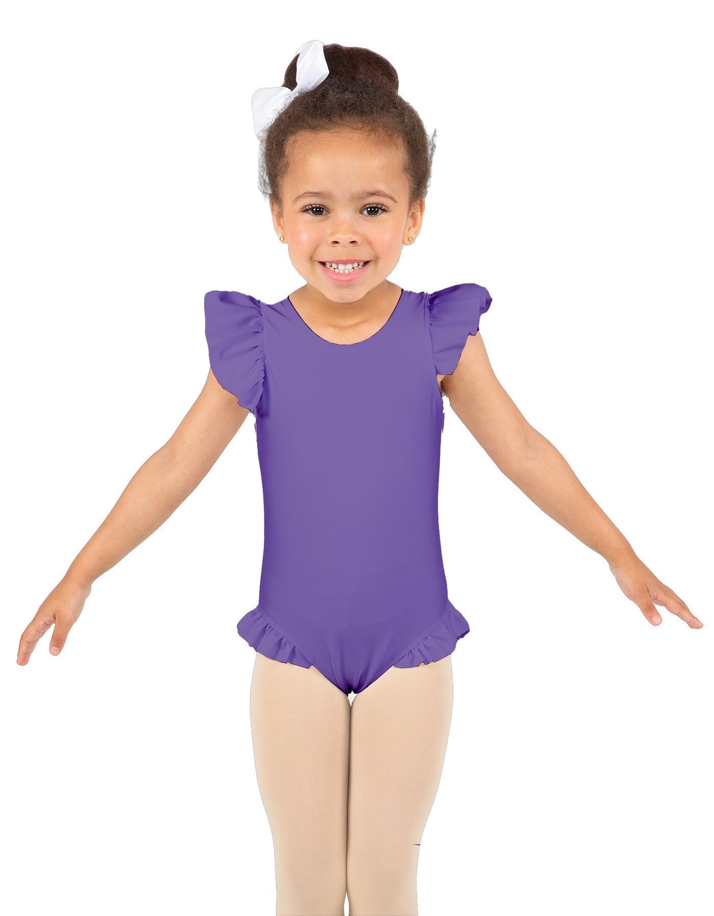 Solid Lycra Tank with Gather Sleeve and Legs Leotard
