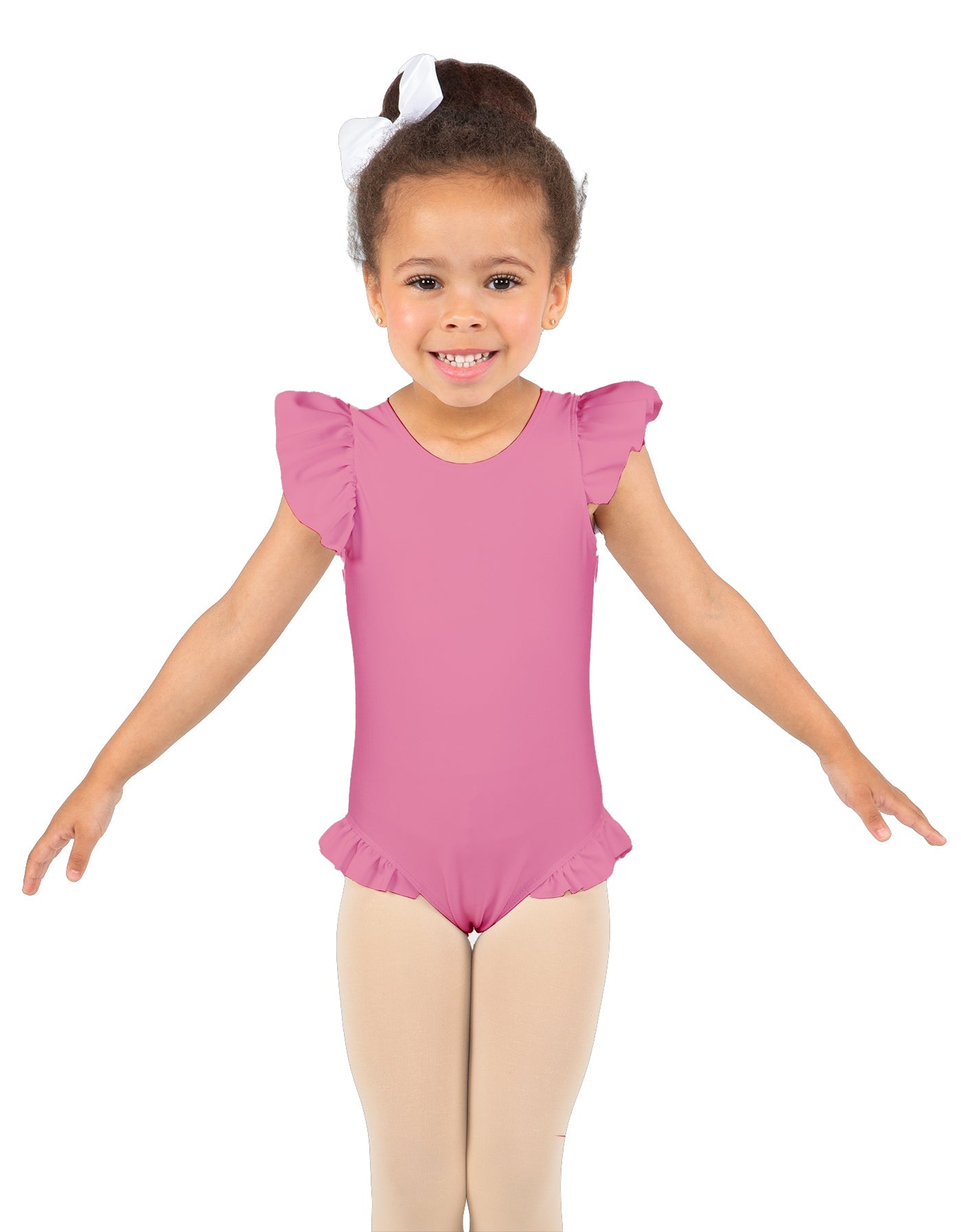 Solid Lycra Tank with Gather Sleeve and Legs Leotard