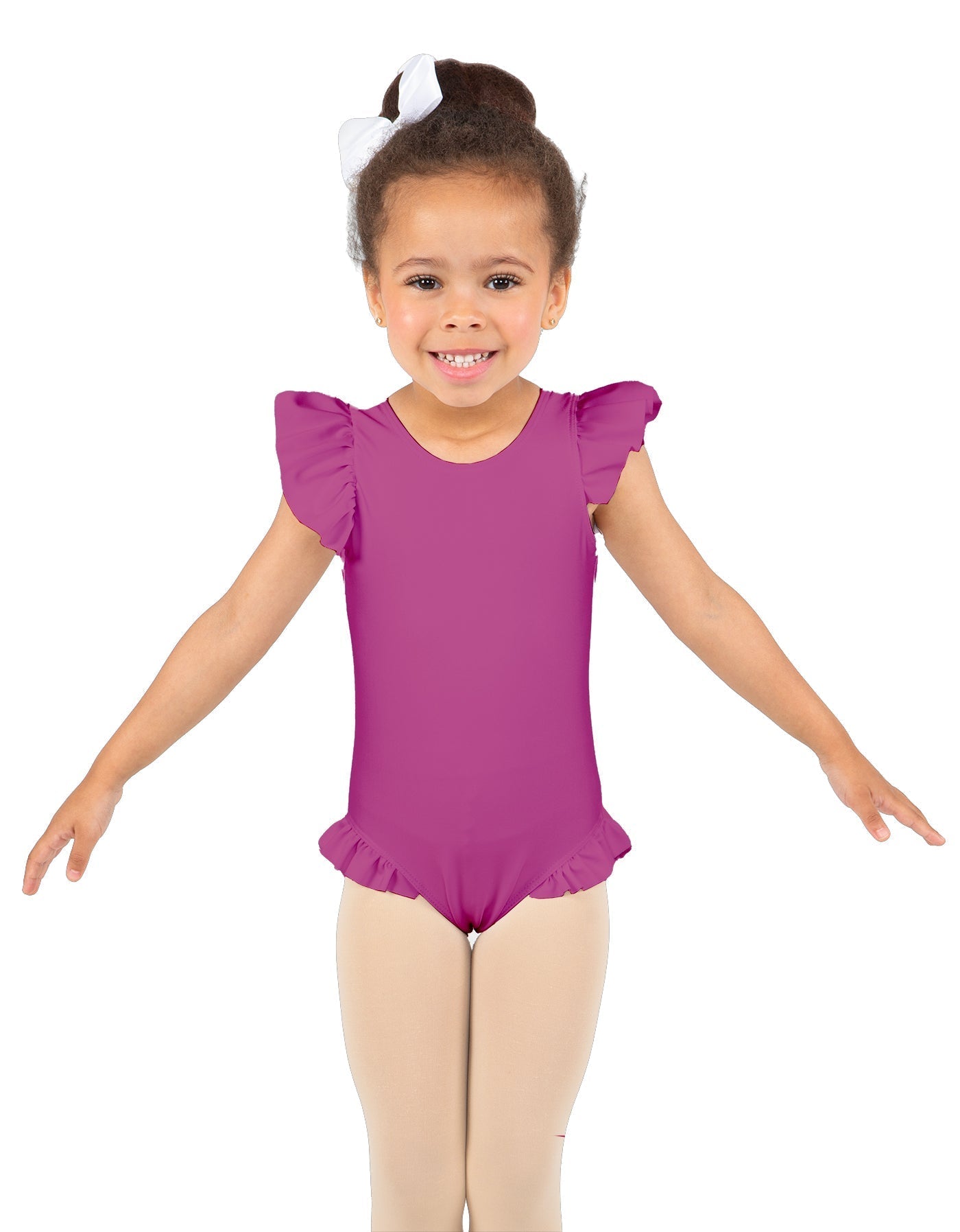 Solid Lycra Tank with Gather Sleeve and Legs Leotard