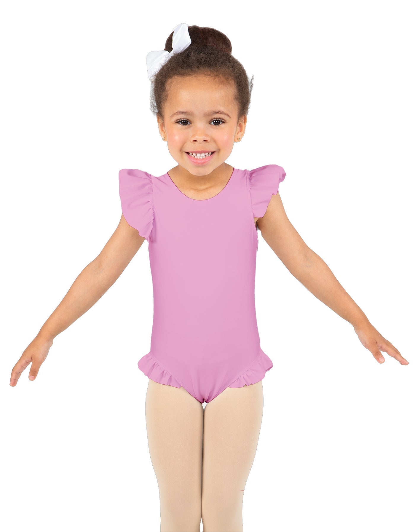 Solid Lycra Tank with Gather Sleeve and Legs Leotard