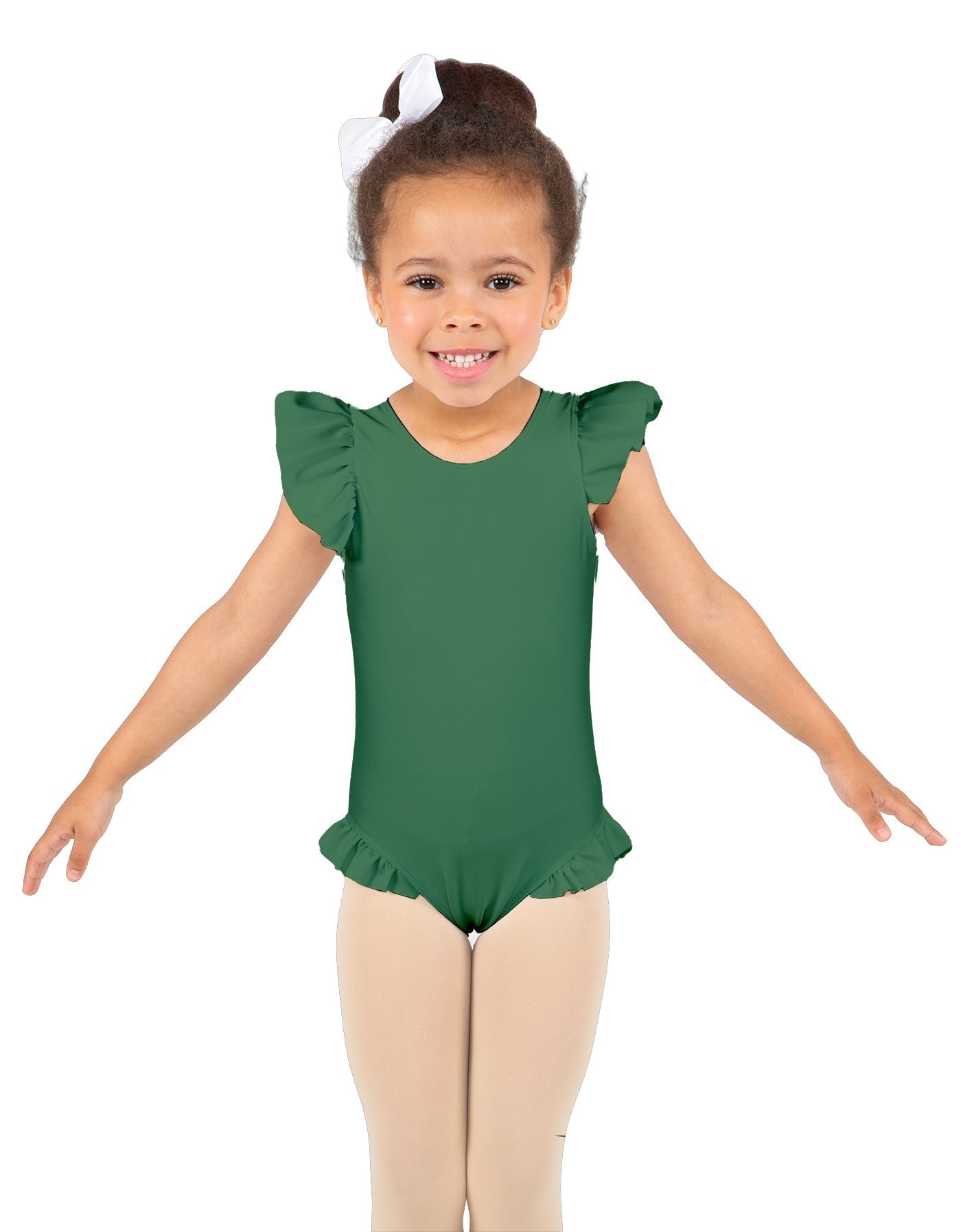 Solid Lycra Tank with Gather Sleeve and Legs Leotard