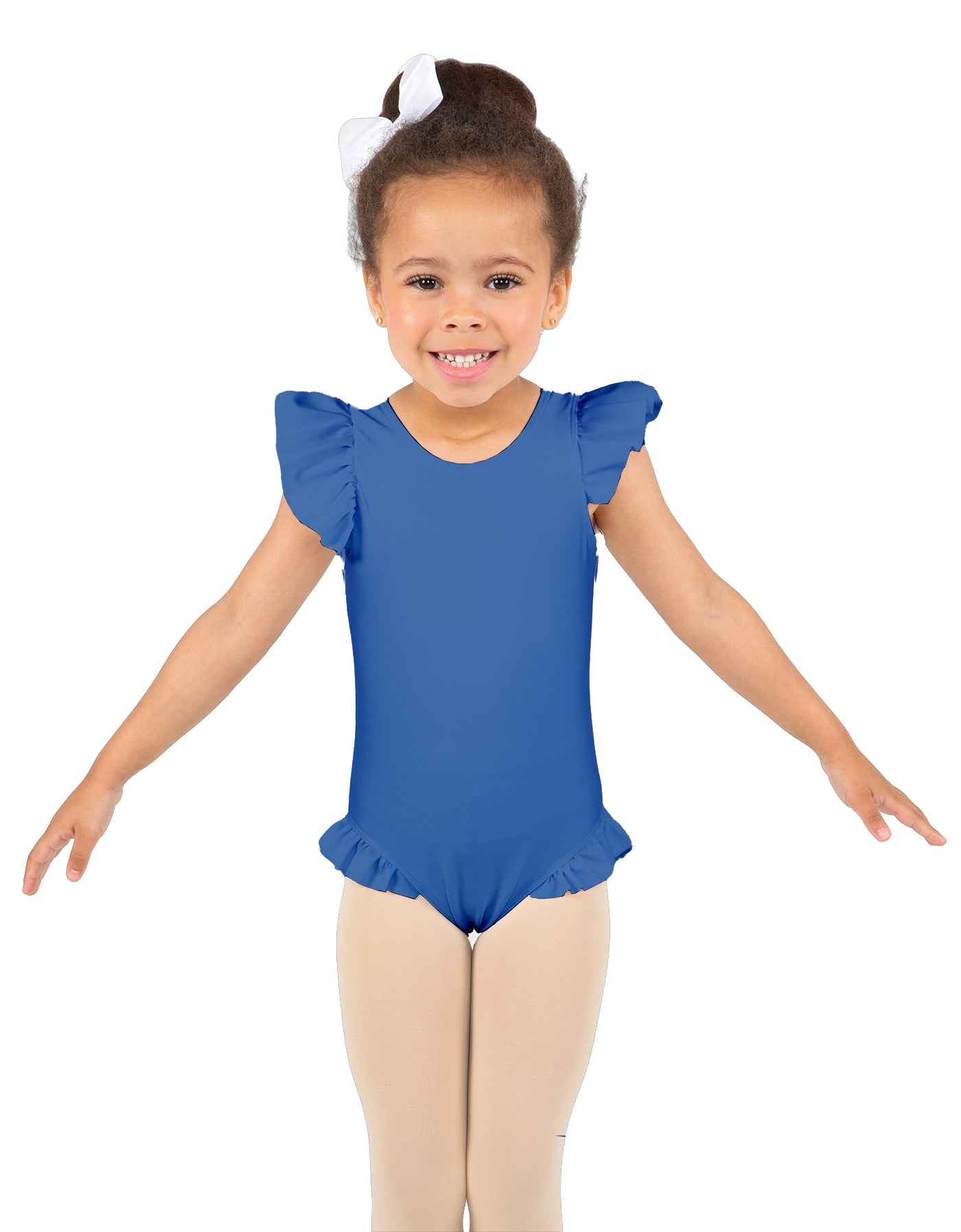 Solid Lycra Tank with Gather Sleeve and Legs Leotard