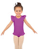 Solid Lycra Tank with Gather Sleeve and Legs Leotard