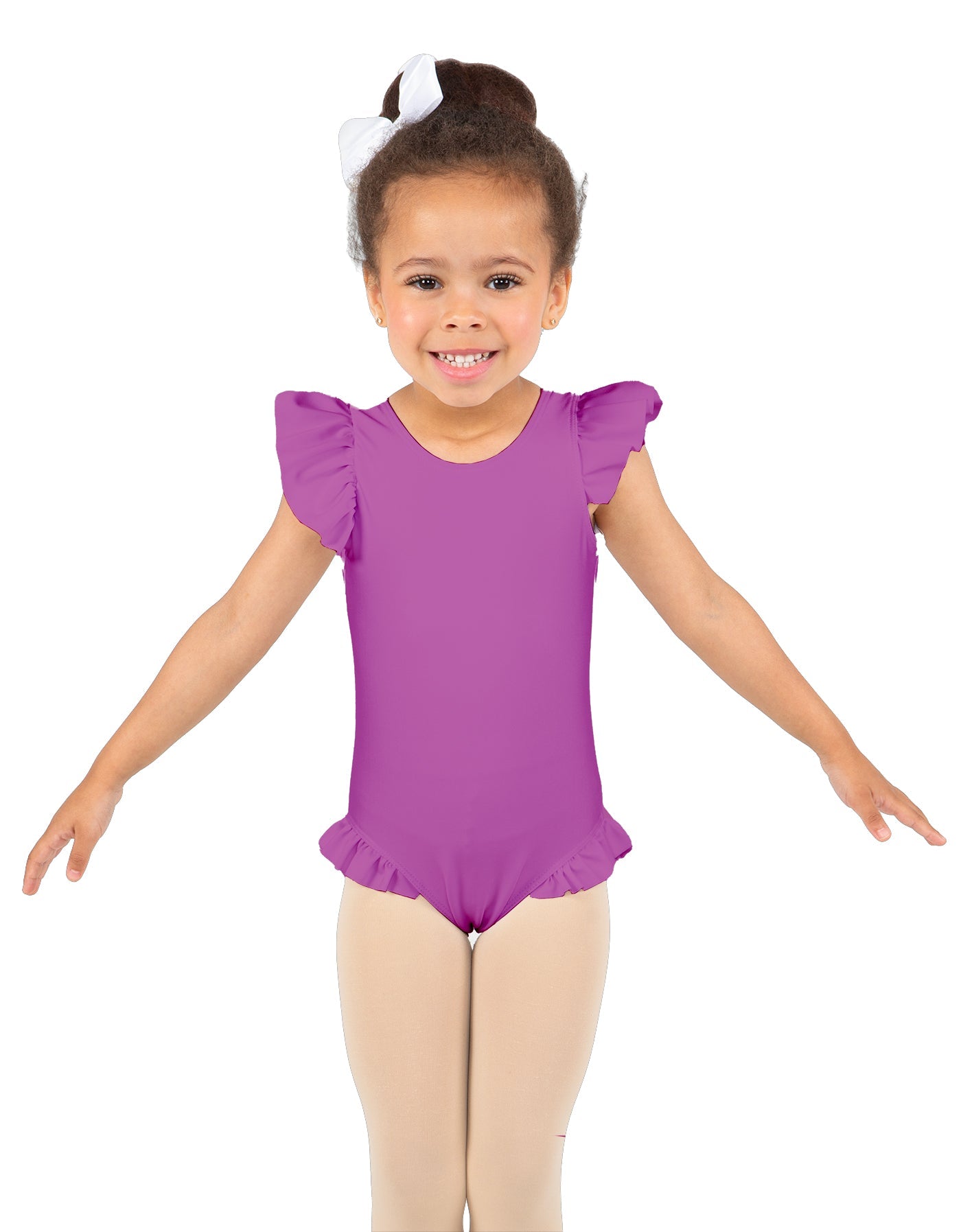 Solid Lycra Tank with Gather Sleeve and Legs Leotard