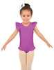 Solid Lycra Tank with Gather Sleeve and Legs Leotard