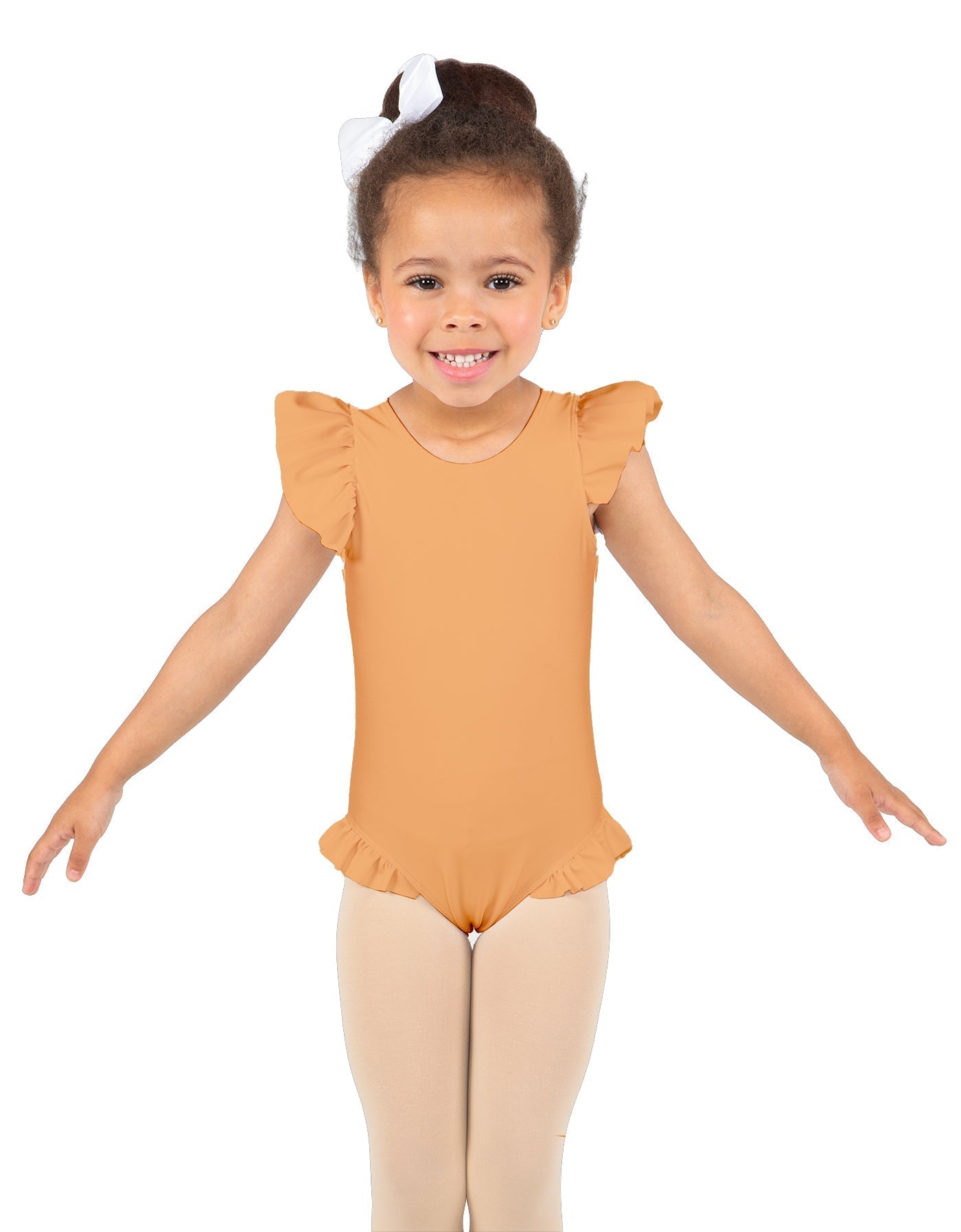 Solid Lycra Tank with Gather Sleeve and Legs Leotard