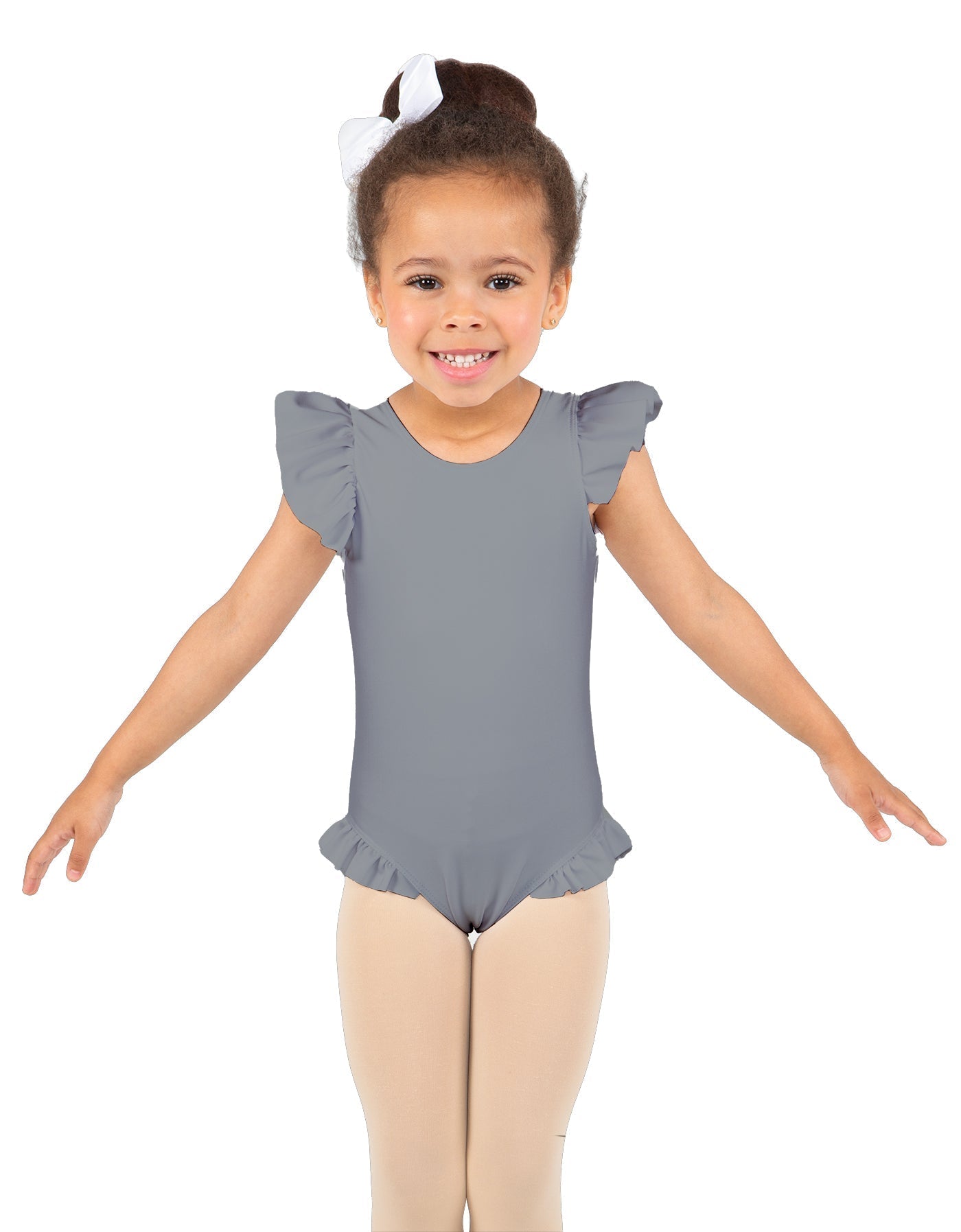 Solid Lycra Tank with Gather Sleeve and Legs Leotard