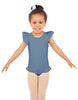 Solid Lycra Tank with Gather Sleeve and Legs Leotard