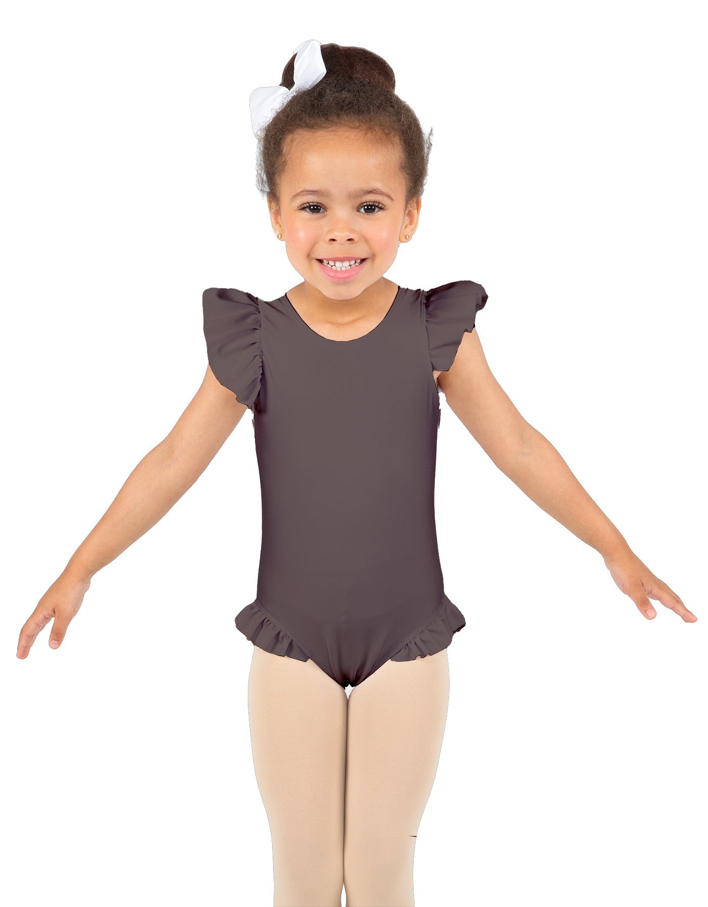 Solid Lycra Tank with Gather Sleeve and Legs Leotard