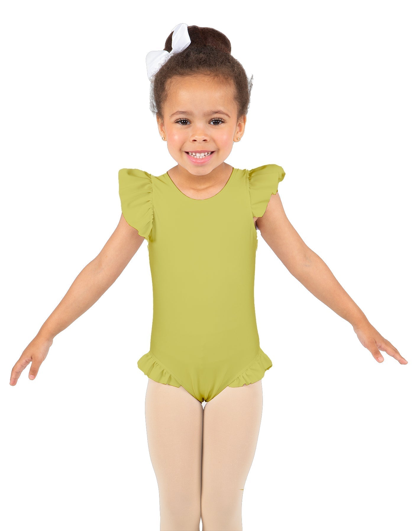 Solid Lycra Tank with Gather Sleeve and Legs Leotard