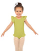 Solid Lycra Tank with Gather Sleeve and Legs Leotard