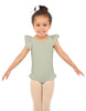 Solid Lycra Tank with Gather Sleeve and Legs Leotard