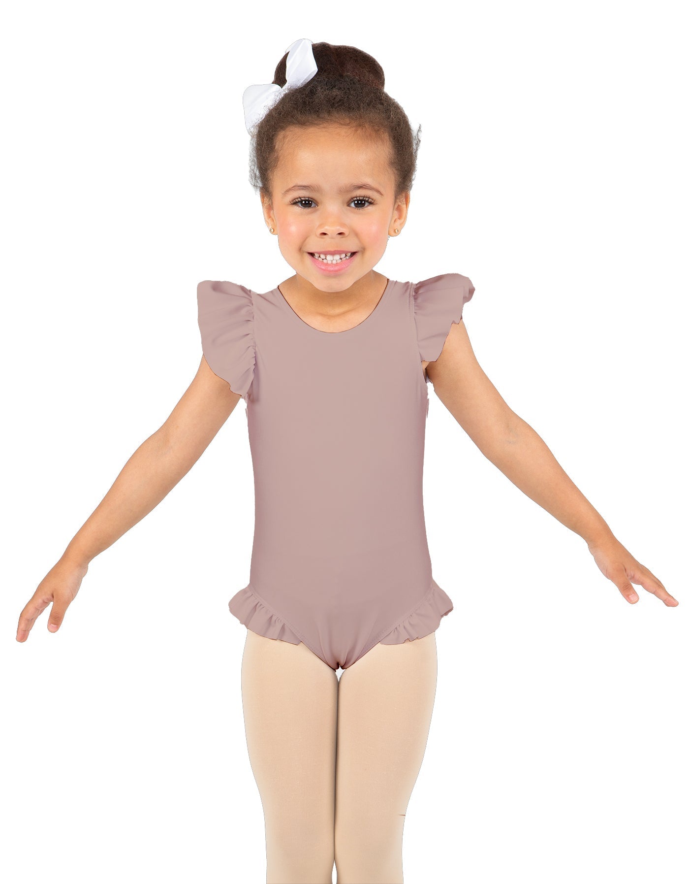 Solid Lycra Tank with Gather Sleeve and Legs Leotard