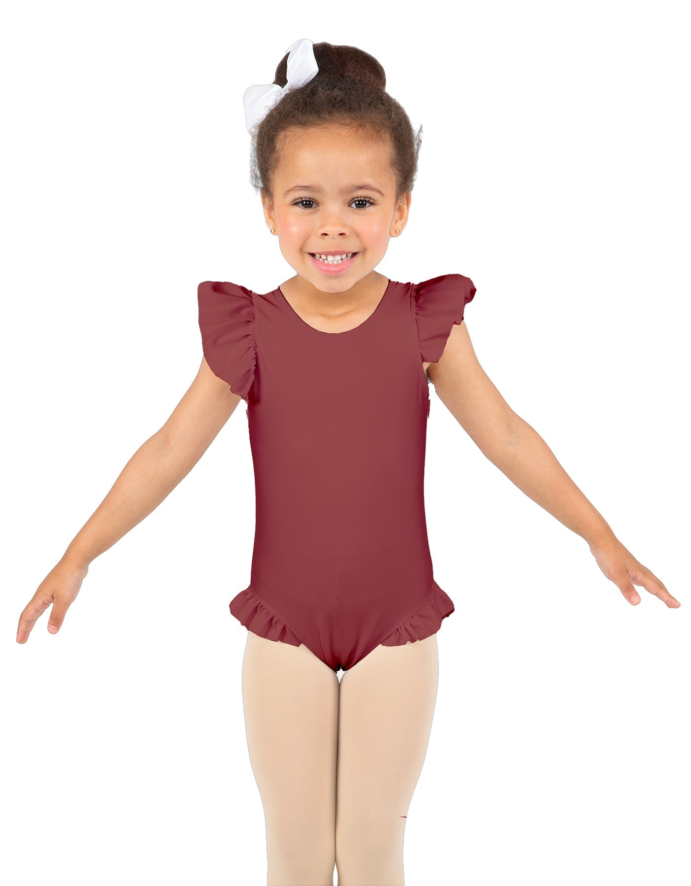 Solid Lycra Tank with Gather Sleeve and Legs Leotard