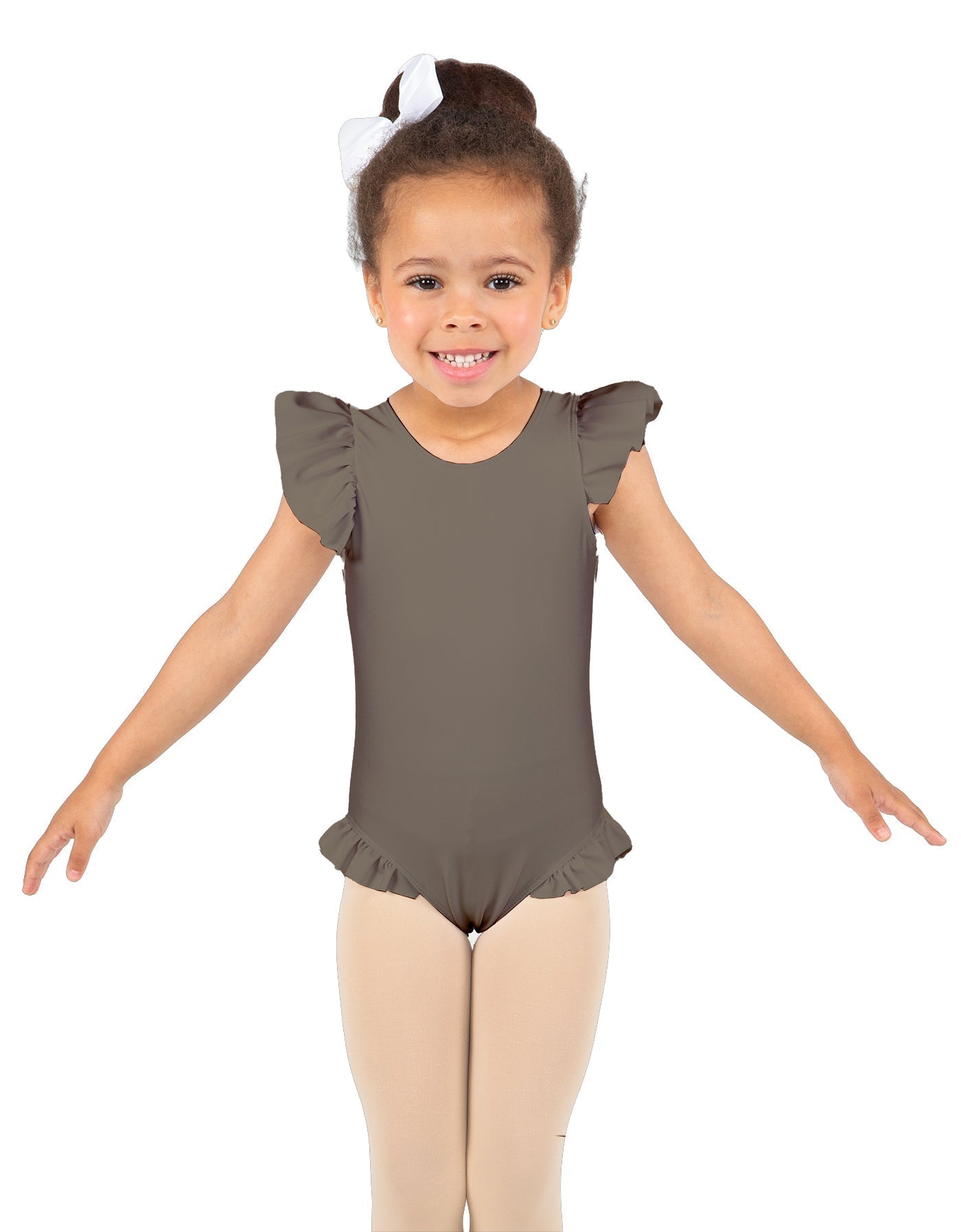 Solid Lycra Tank with Gather Sleeve and Legs Leotard