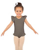 Solid Lycra Tank with Gather Sleeve and Legs Leotard