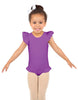 Solid Lycra Tank with Gather Sleeve and Legs Leotard