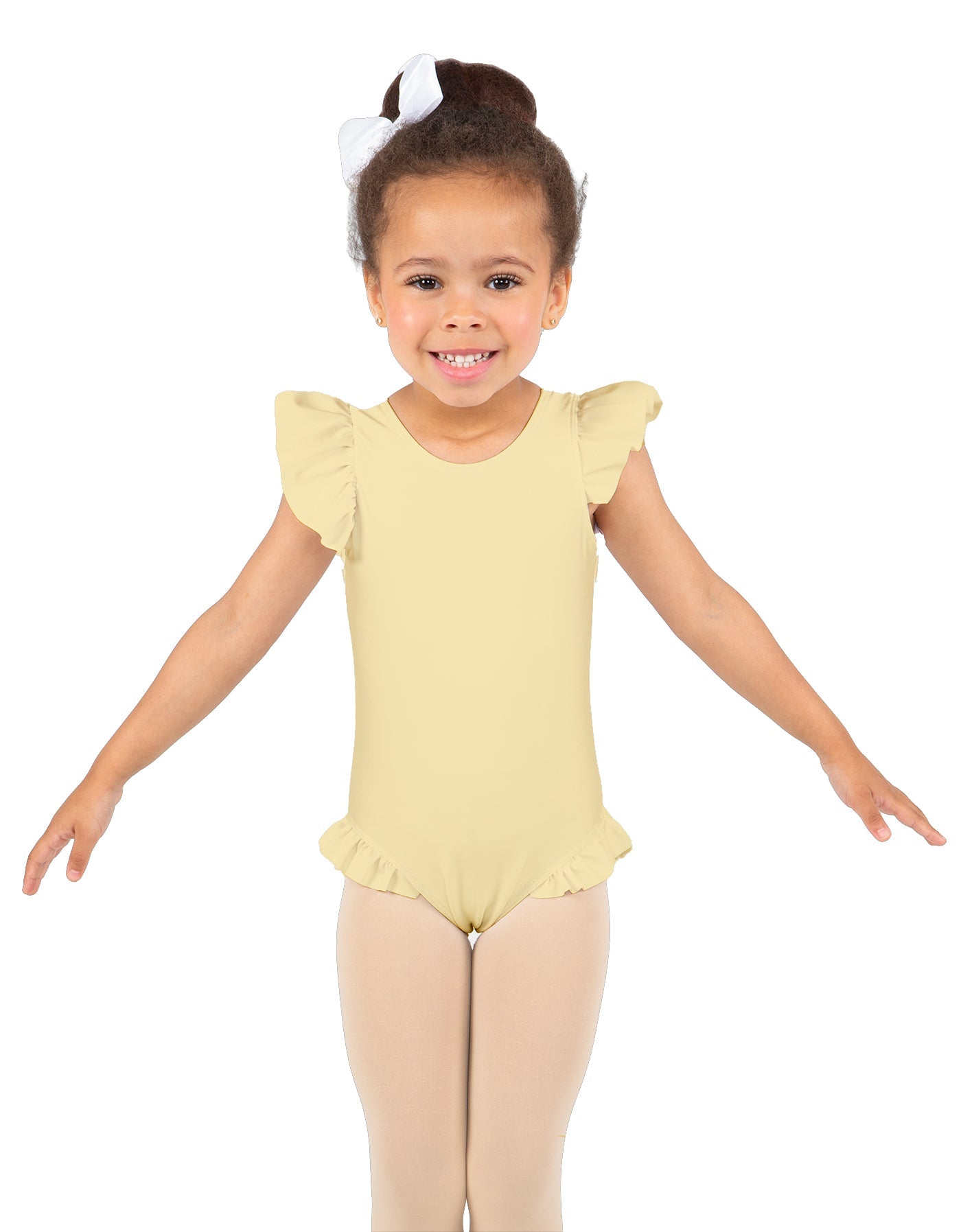 Solid Lycra Tank with Gather Sleeve and Legs Leotard