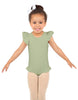 Solid Lycra Tank with Gather Sleeve and Legs Leotard