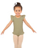 Solid Lycra Tank with Gather Sleeve and Legs Leotard