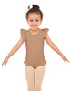 Solid Lycra Tank with Gather Sleeve and Legs Leotard