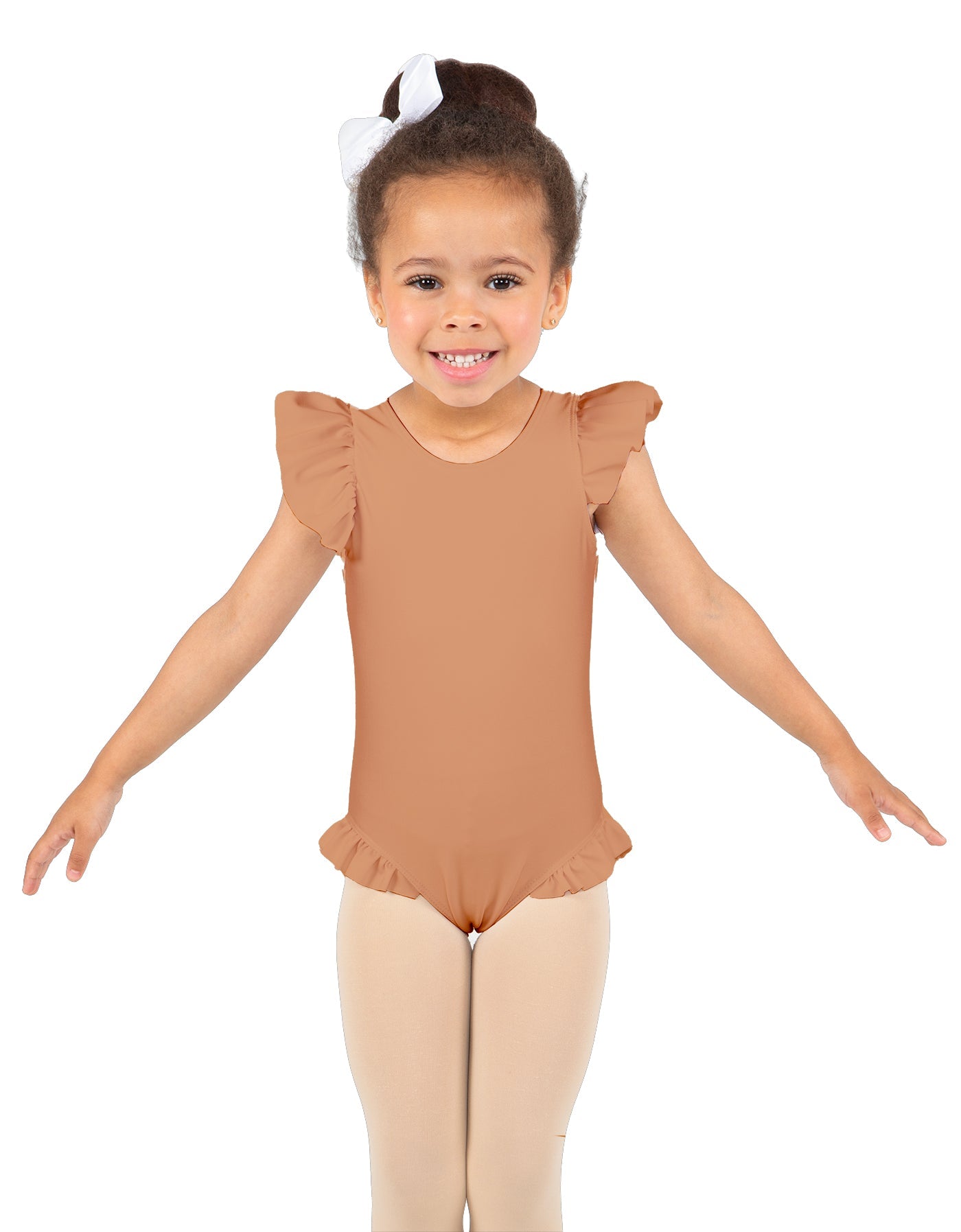 Solid Lycra Tank with Gather Sleeve and Legs Leotard
