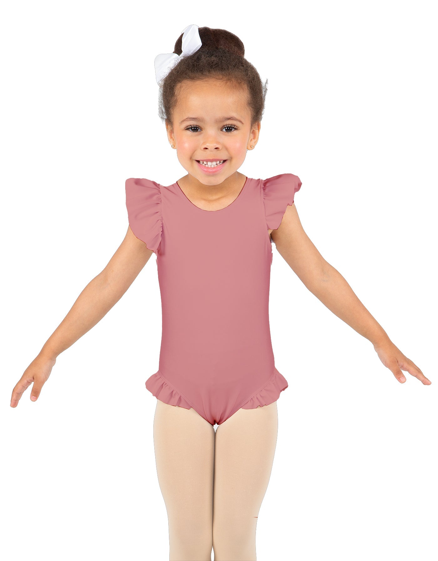 Solid Lycra Tank with Gather Sleeve and Legs Leotard