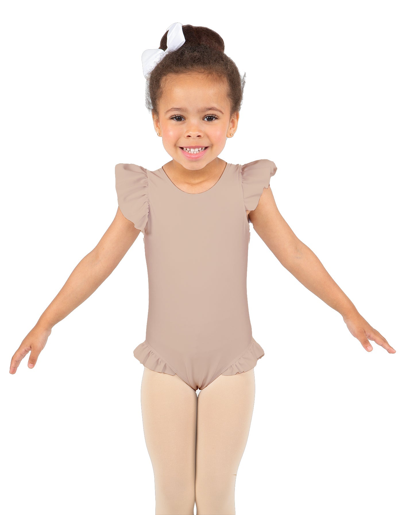 Solid Lycra Tank with Gather Sleeve and Legs Leotard