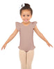 Solid Lycra Tank with Gather Sleeve and Legs Leotard