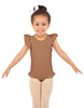 Solid Lycra Tank with Gather Sleeve and Legs Leotard