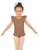 Solid Lycra Tank with Gather Sleeve and Legs Leotard