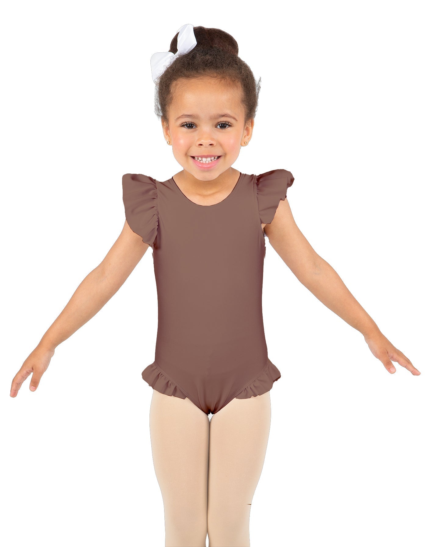 Solid Lycra Tank with Gather Sleeve and Legs Leotard