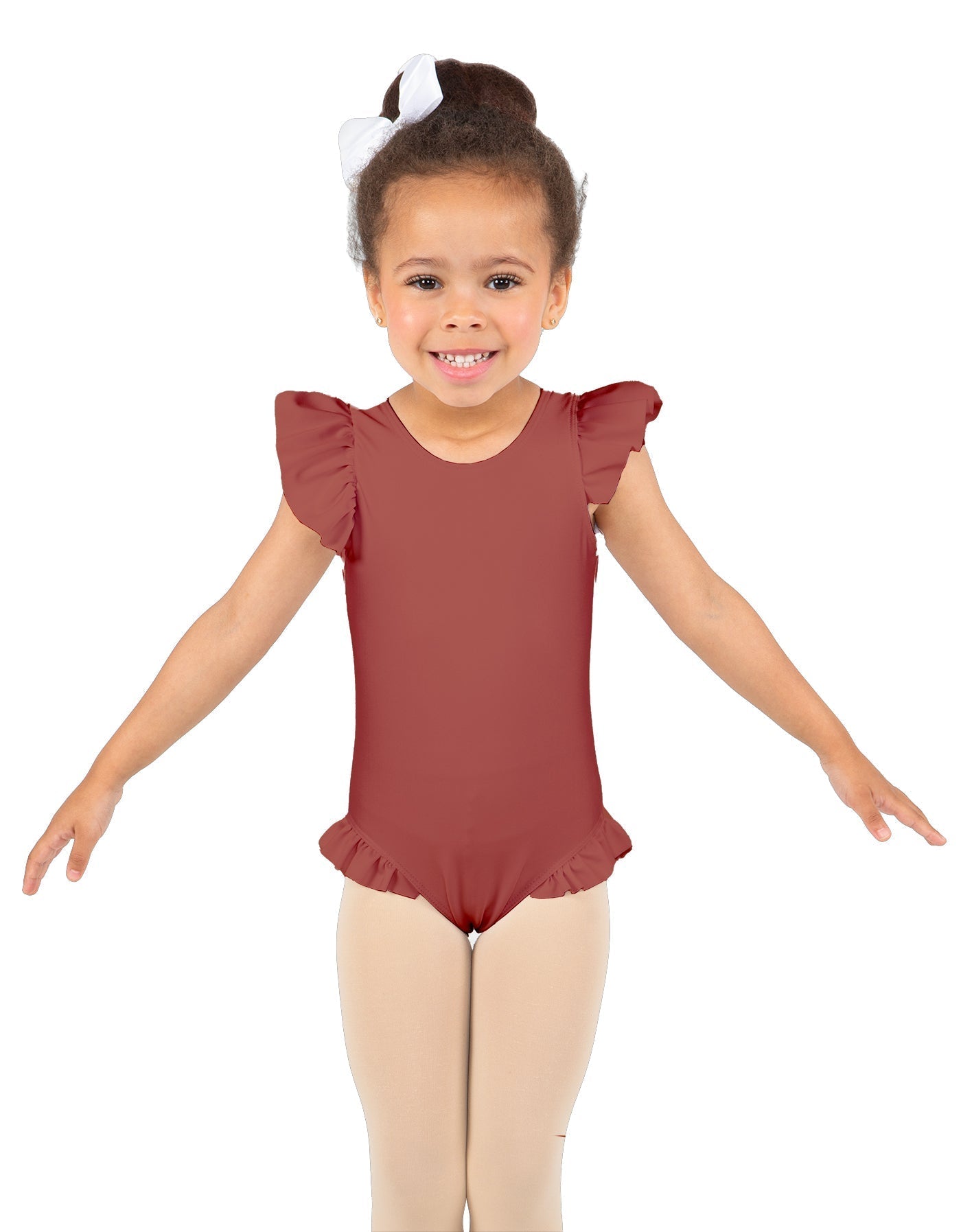 Solid Lycra Tank with Gather Sleeve and Legs Leotard