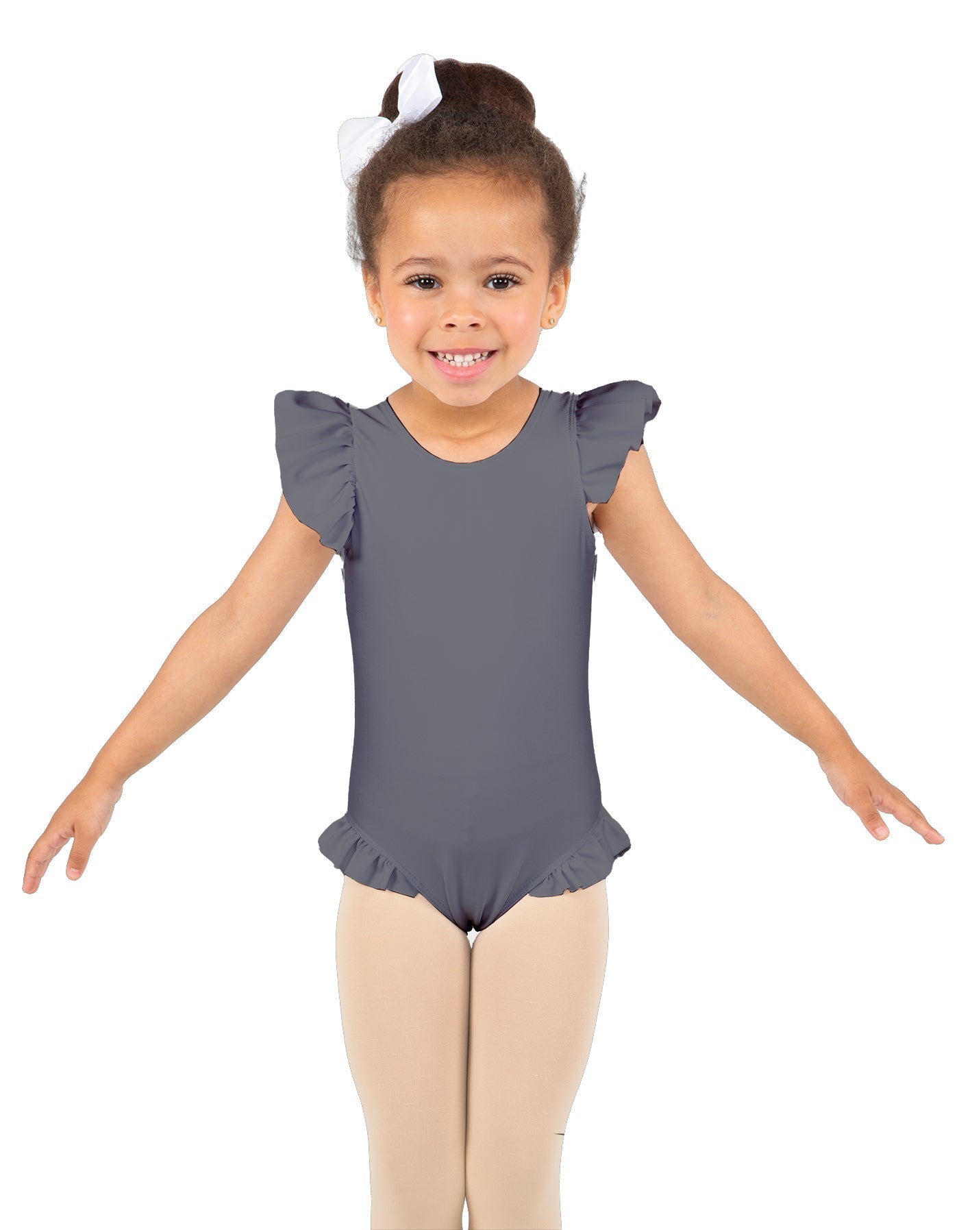 Solid Lycra Tank with Gather Sleeve and Legs Leotard