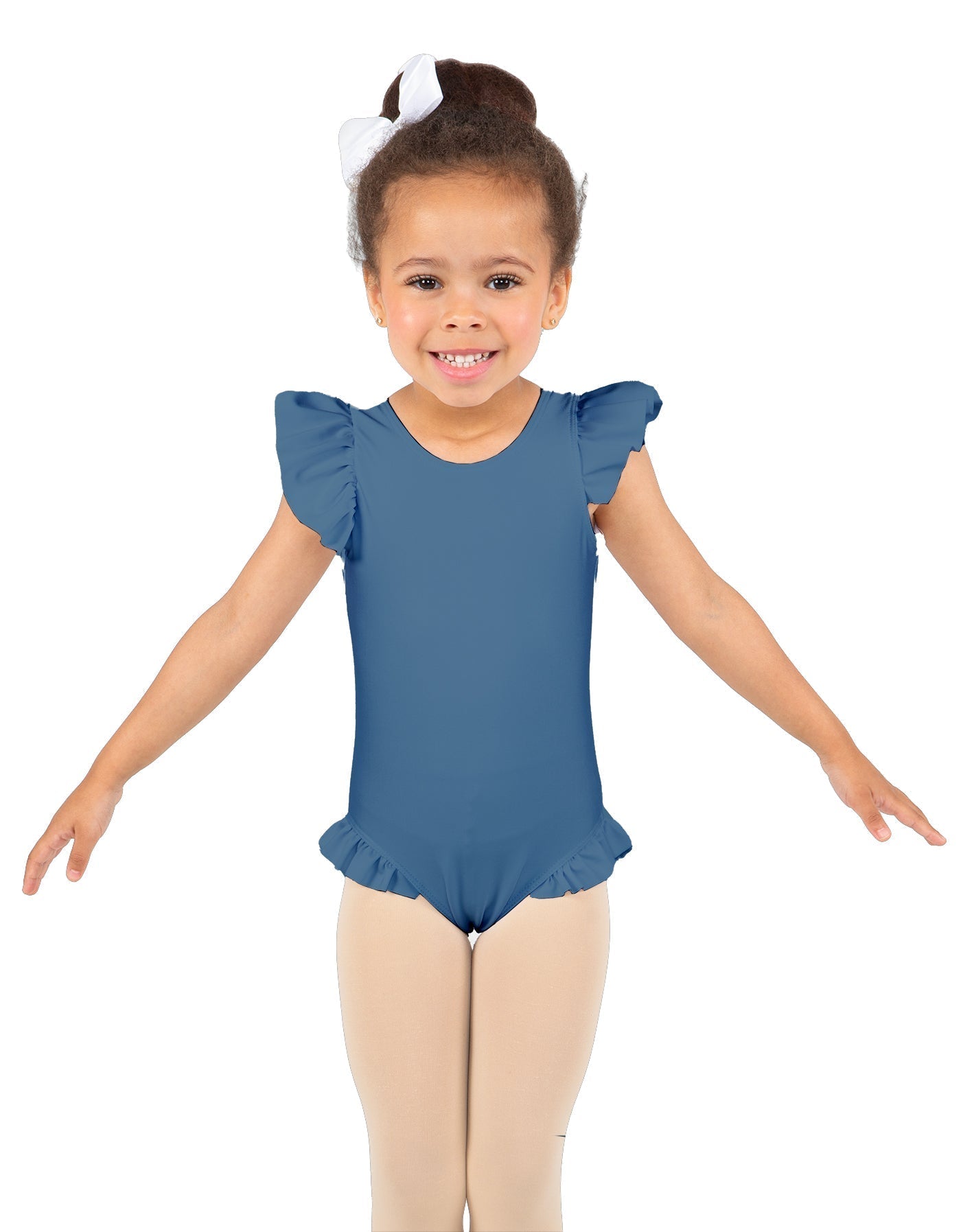 Solid Lycra Tank with Gather Sleeve and Legs Leotard